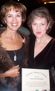 Nominator Pamela Triolo and Gwen Sherwood with AAN Certificate